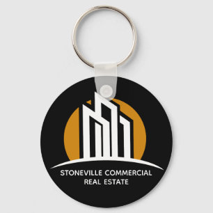 Porte-clés Agent immobilier commercial Chic Personnalisé Noir
