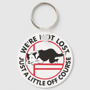 Porte-clés Agilité de border collie outre de cours