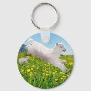 Porte-clés Agneaux Pâques sautillant