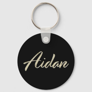 Porte-clés Aidan Name whitegold Button
