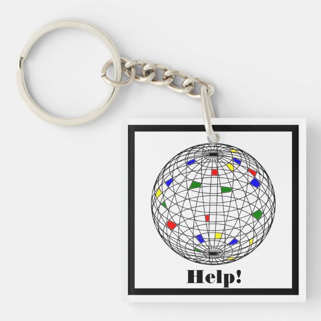 Porte-clés Aide, Réchauffement climatique, personnalisation (Devant)