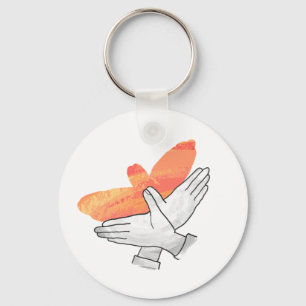 Porte-clés Aigle à main silhouette orange