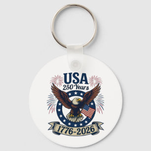 Porte-clés Aigle Américain Patriotique 250 Ans 1776-2026