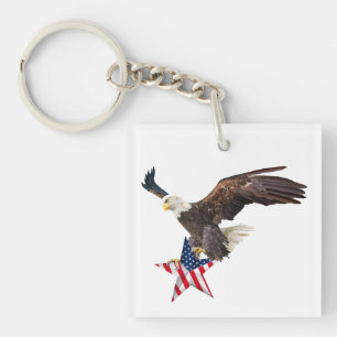 Porte-clés Aigle chauve drapeau américain