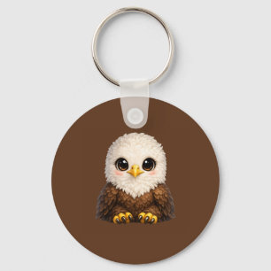 Porte-clés Aigle chauve mignon aux grands yeux dans la nature