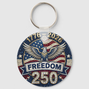 Porte-clés Aigle chauve USA 250 Drapeau patriotique Strass