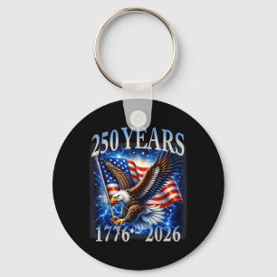 Porte-clés Aigle et Drapeau 250 Ans 1776-2026 250e Anniversai