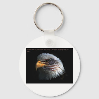 Porte-clés Aigle patriotique avec arrière - plan du drapeau