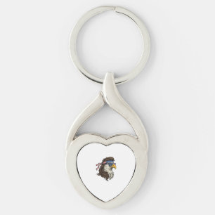 Porte-clés Aigle patriotique Mullet Gravure vintage vecteur D