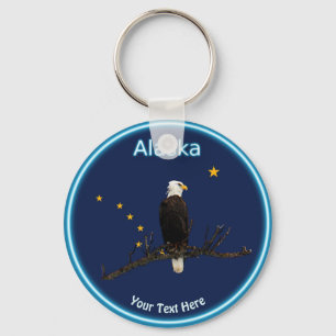 Porte-clés Aigle royal et drapeau de l'Alaska