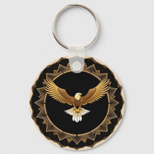 Porte-clés Aigle royal sur mandala géométrique