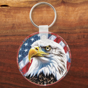 Porte-clés aigle USA patriotique Cadeau