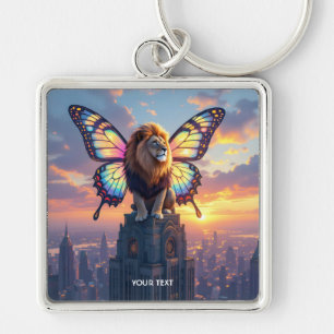 Porte-clés Ailes de papillon de lion mignon fantasy