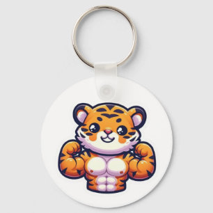 Porte-clés Aimant Tatouage de Tigre Fort – Design Animalier A