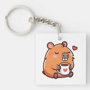 Porte-clés Aimer le café Capybara