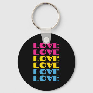 Porte-clés Aimer Texte Répétant LGBTQ Pride Pansexuelle
