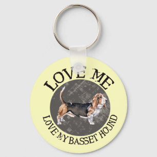 Porte-clés Aimez-moi, aimez mon Basset Hound