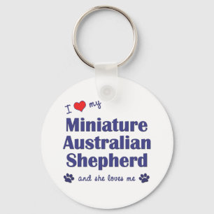 Porte-clés Aimez mon berger australien miniature (le chien