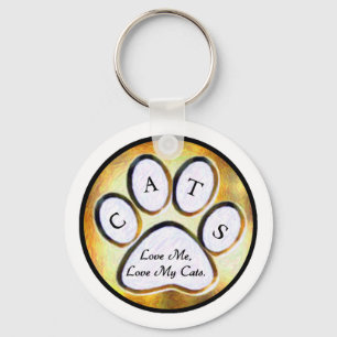 Porte-clés Aimez mon porte - clé de chats
