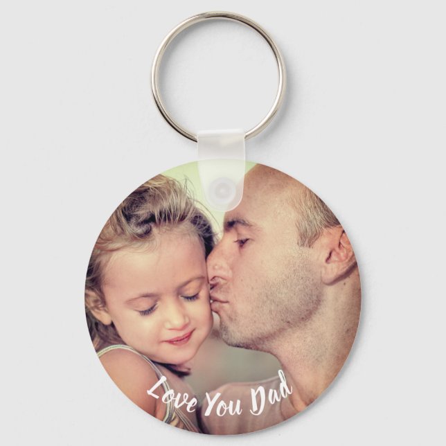 Porte-clés Aimez-vous papa Texte photo personnalisé (Recto)