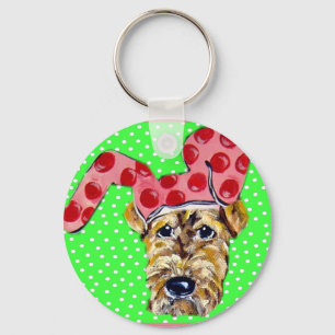 Porte-clés Airedale de Pâques