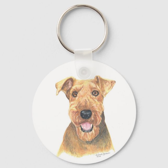 Porte-clés Airedale Terrier Art (Recto)