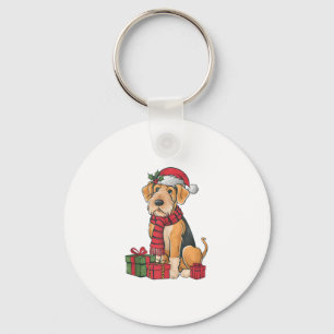 Porte-clés Airedale Terrier Chien Fête de Noël