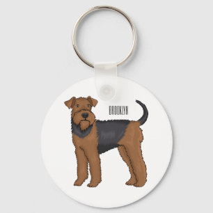 Porte-clés Airedale terrier dog cartoon