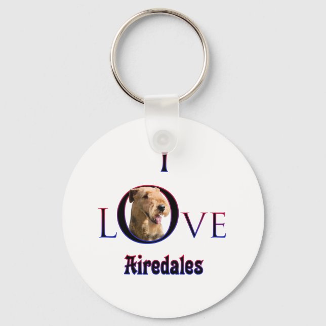 Porte-clés Airedale Terrier I Love (Recto)