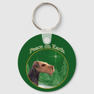 Porte-clés Airedale Terrier Paix