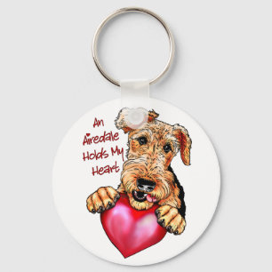 Porte-clés Airedale Terrier tient mon coeur