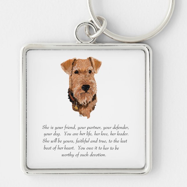 Porte-clés Airedale, Welsh, Lakeland Terrier Keepsaké (Devant)