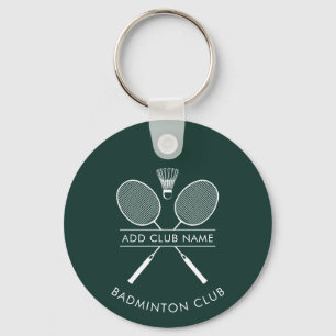 Porte-clés Ajouter Badminton Club Nom Raquettes Icône Custom 