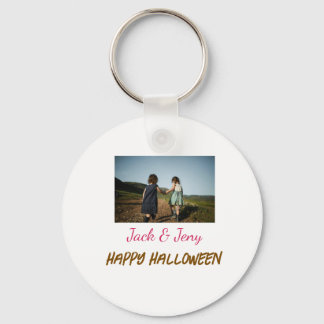 Porte-clés ajouter le nom de la photo texte Halloween enfants