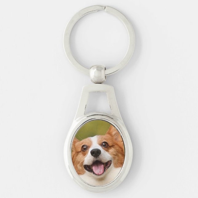 Porte-clés Ajouter photo de chien personnalisé Customisé (Devant)