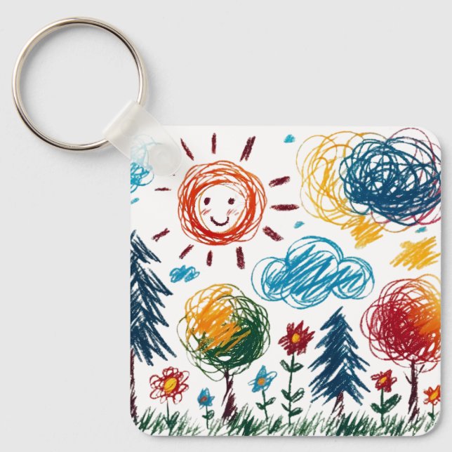 Porte-clés Ajoutez votre oeuvre d'enfant à cela (Recto)