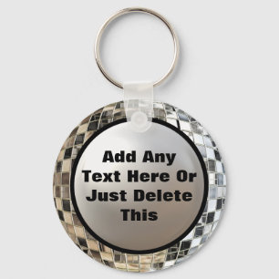 Porte-clés Ajoutez votre porte - clé de boule de miroir de