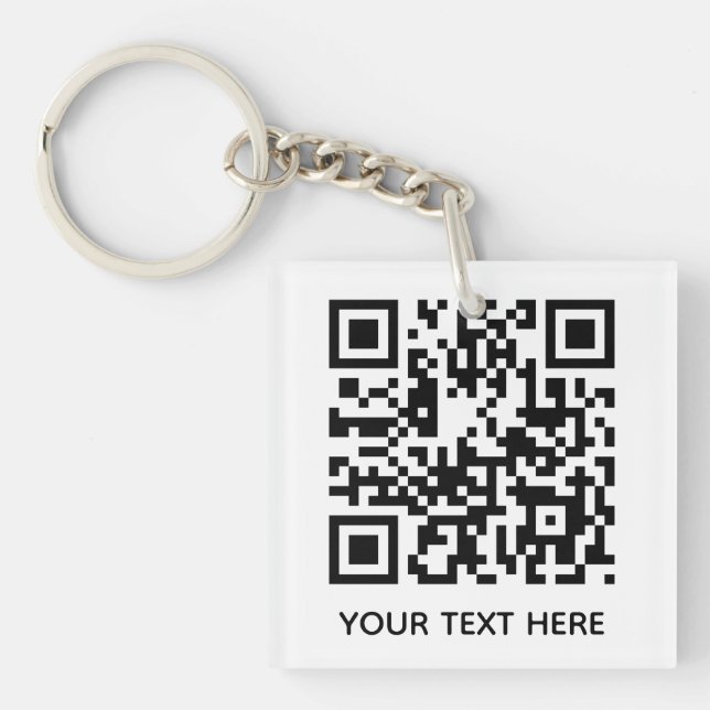Porte-clés Ajoutez votre propre code QR texte Scan Minimal Si (Devant)