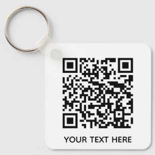 Porte-clés Ajoutez votre propre code QR texte Scan Minimal Si