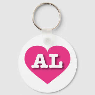 Porte-clés Alabama Hot Pink Heart - J'aime AL