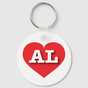 Porte-clés Alabama Red Heart - J'aime AL