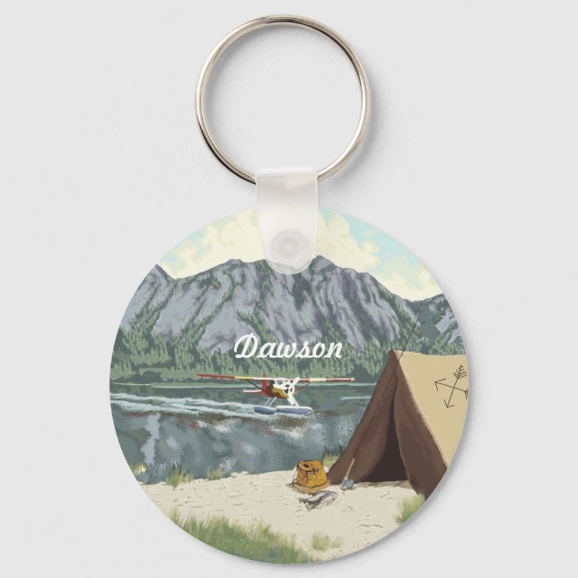 Porte-clés Alaska Bush Avion Et Pêche Voyage (Recto)