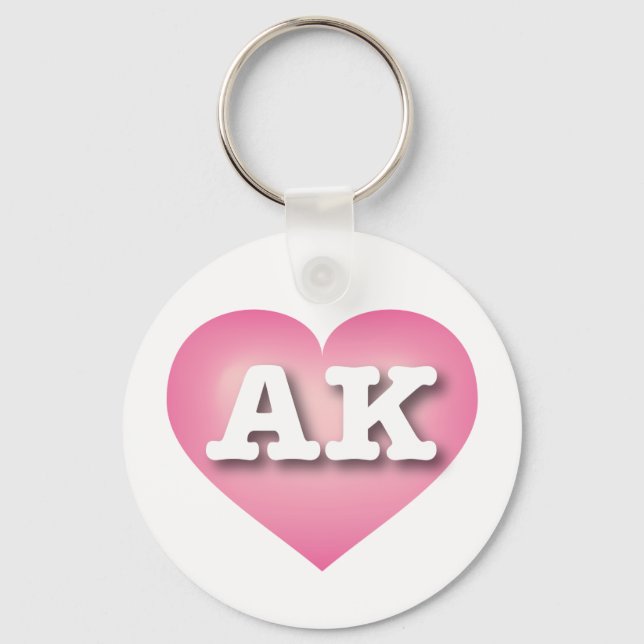 Porte-clés Alaska Rose Fade Heart - I love AK (Recto)