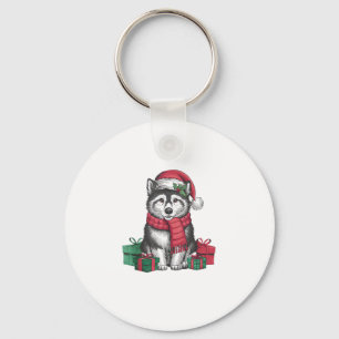 Porte-clés Alaskan Klee Kai Dog Noël Fêtes de Noël San