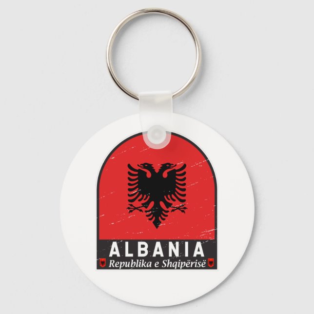 Porte-clés Albanie - Emblème du drapeau (Recto)