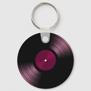 Porte-clés Album de disque vinyle dans le rose