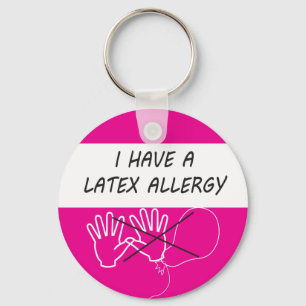 Porte-clés alerte allergie au latex tag médical