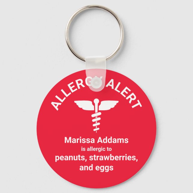 Porte-clés Alerte Médicale d'allergie (Recto)