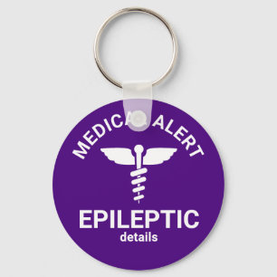 Porte-clés Alerte Médicale Epileptic Purple