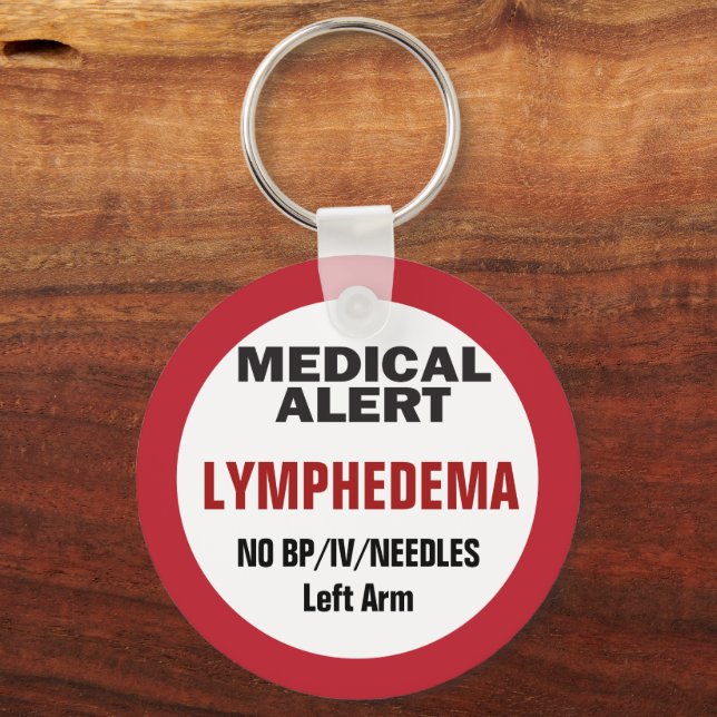 Porte-clés Alerte Médicale Informations sur le lymphoedème (Recto)